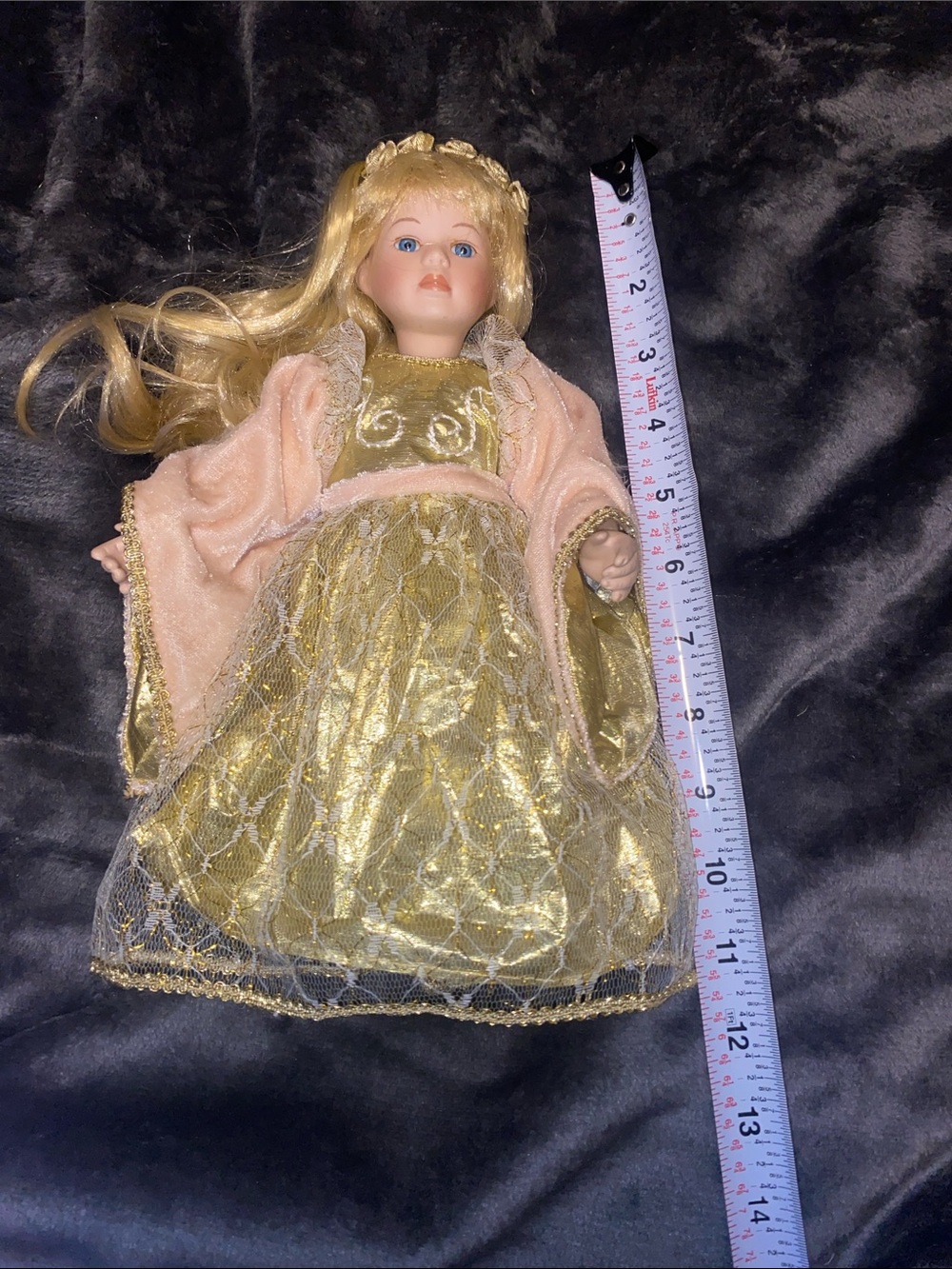 Gold Lace Princess Doll with Pink Shawl - Classic Collectible Doll